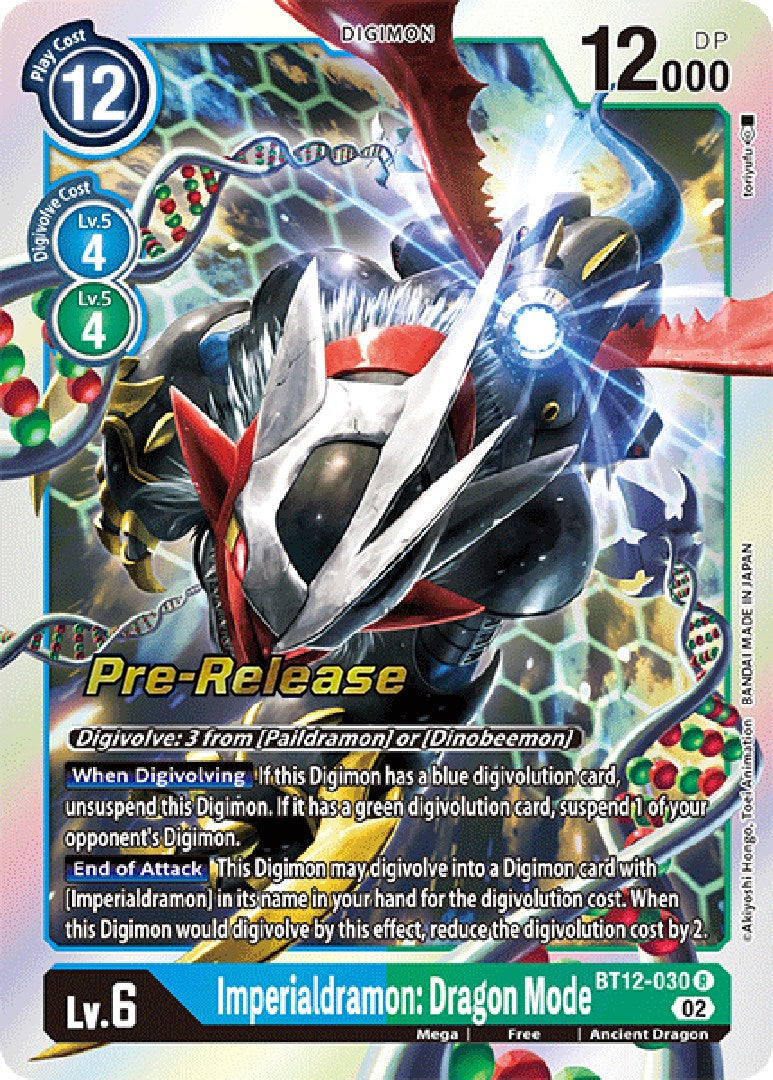 Imperialdramon: Dragon Mode [BT12-030] [Across Time Pre-Release Cards] | Shuffle n Cut Hobbies & Games