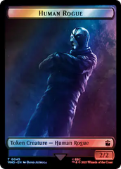 Human Rogue // Dinosaur Double-Sided Token (Surge Foil) [Doctor Who Tokens] | Shuffle n Cut Hobbies & Games