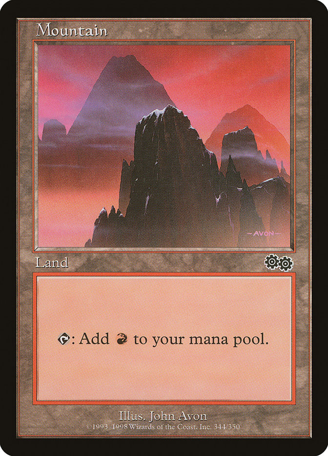 Mountain (344) [Urza's Saga] | Shuffle n Cut Hobbies & Games