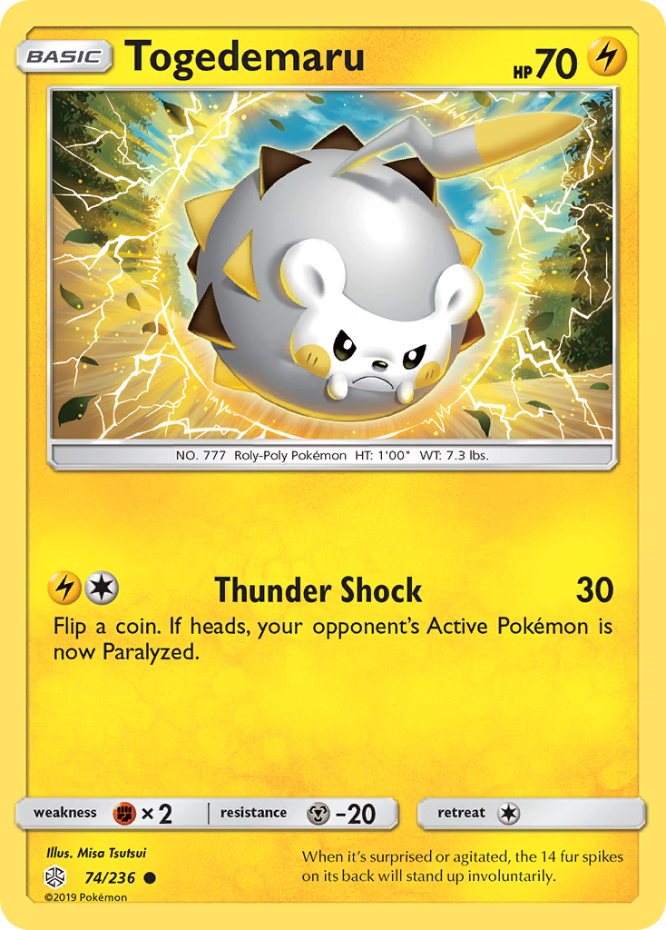 Togedemaru (74/236) [Sun & Moon: Cosmic Eclipse] | Shuffle n Cut Hobbies & Games