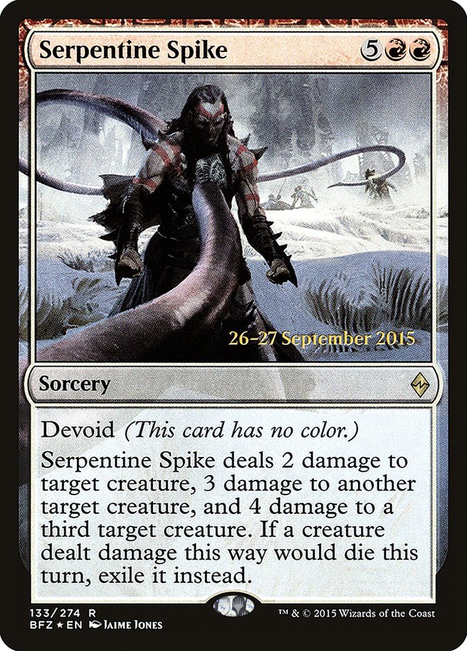 Serpentine Spike [Battle for Zendikar Prerelease Promos] | Shuffle n Cut Hobbies & Games