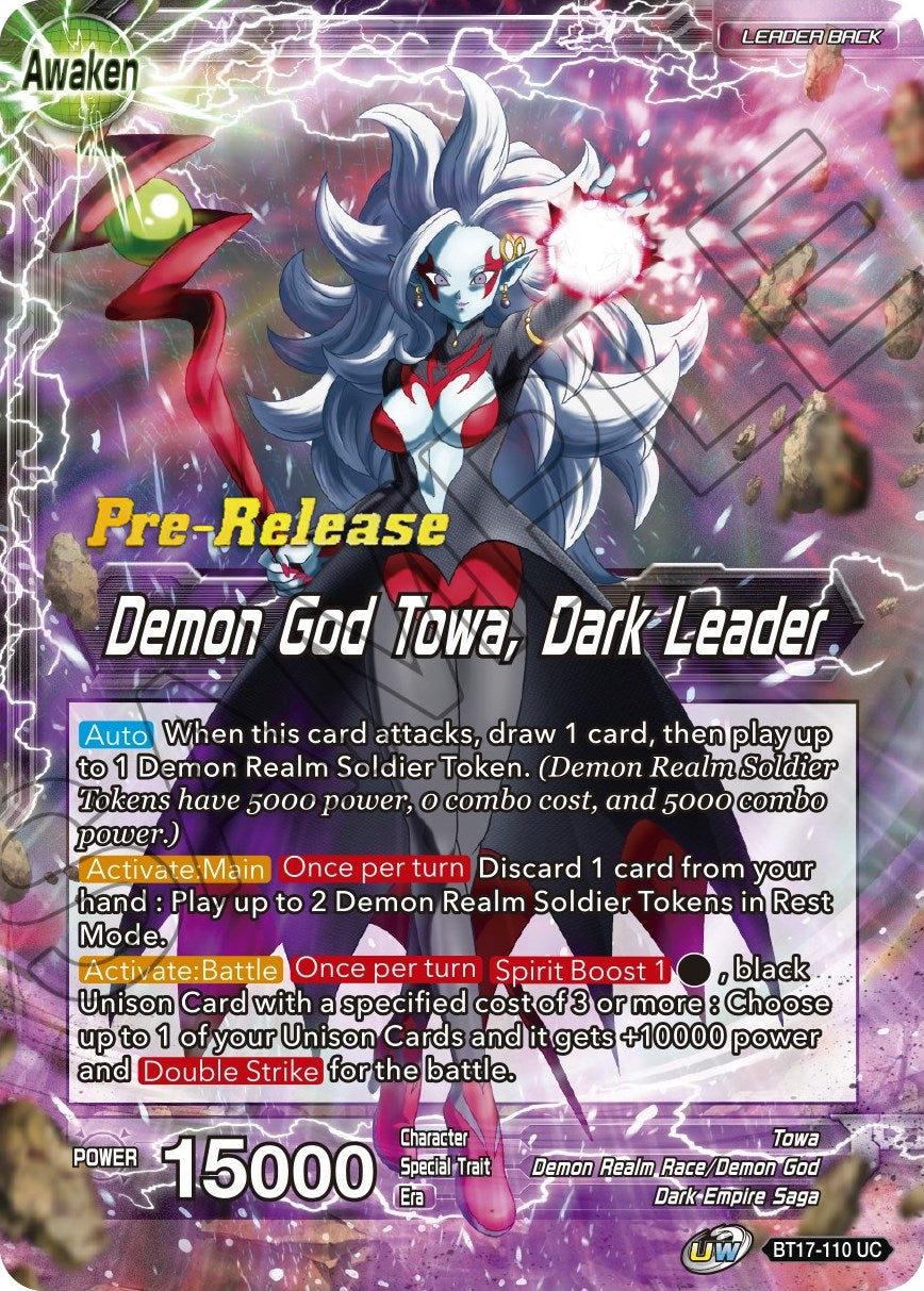 Towa // Demon God Towa, Dark Leader (BT17-110) [Ultimate Squad Prerelease Promos] | Shuffle n Cut Hobbies & Games