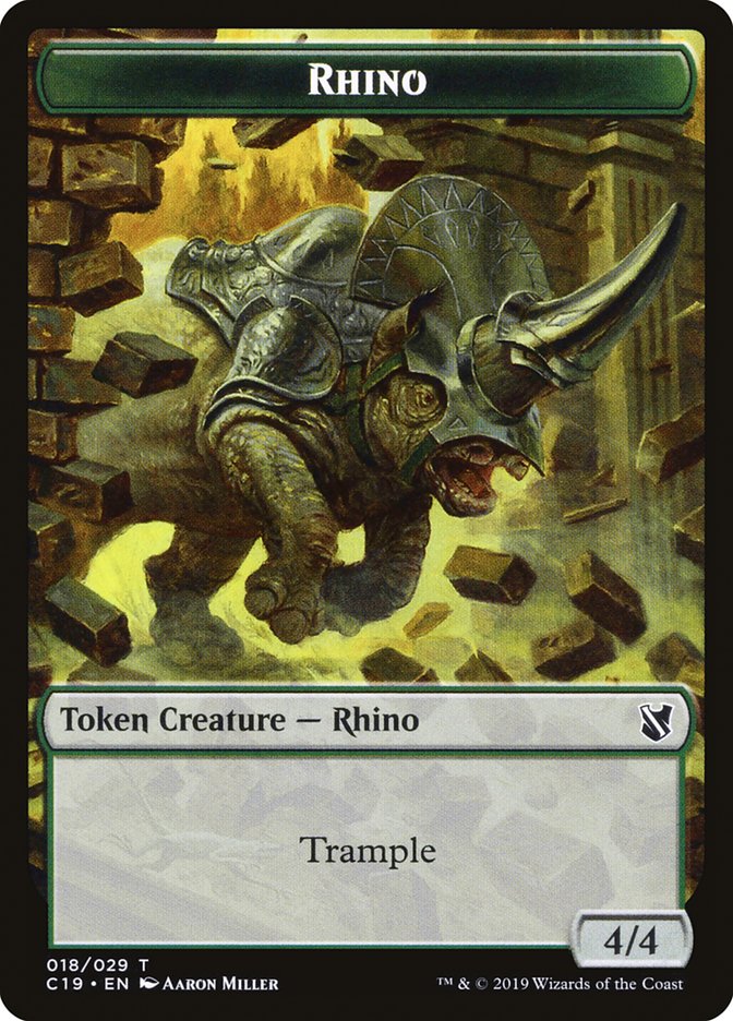 Rhino Token [Commander 2019 Tokens] | Shuffle n Cut Hobbies & Games