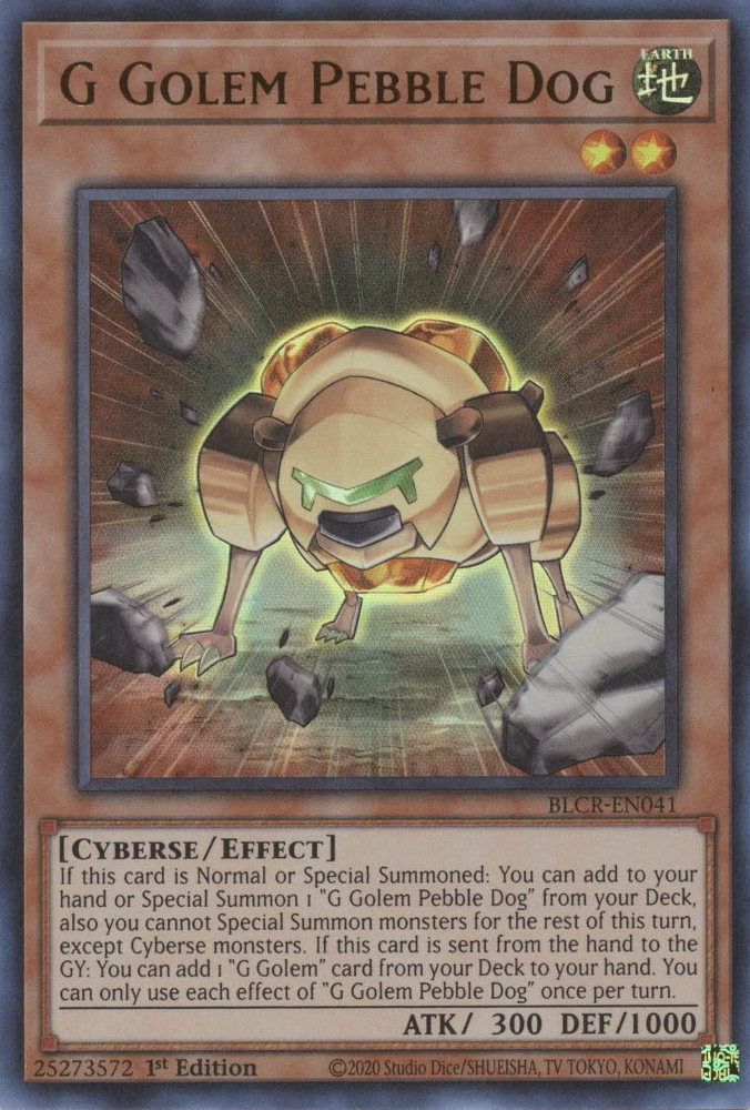 G Golem Pebble Dog [BLCR-EN041] Ultra Rare | Shuffle n Cut Hobbies & Games