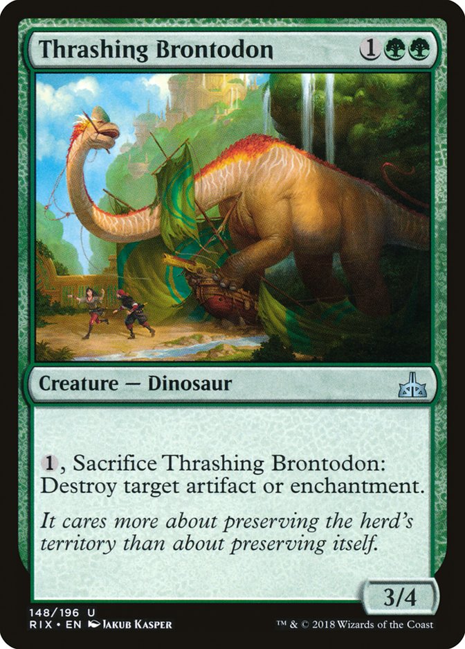 Thrashing Brontodon [Rivals of Ixalan] | Shuffle n Cut Hobbies & Games