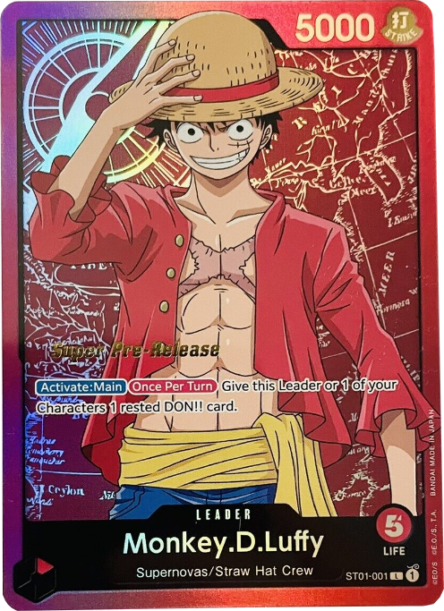 Monkey.D.Luffy (001) [Super Pre-Release Starter Deck: Straw Hat Crew] | Shuffle n Cut Hobbies & Games