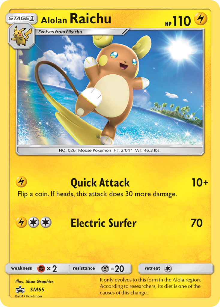 Alolan Raichu (SM65) [Sun & Moon: Black Star Promos] | Shuffle n Cut Hobbies & Games