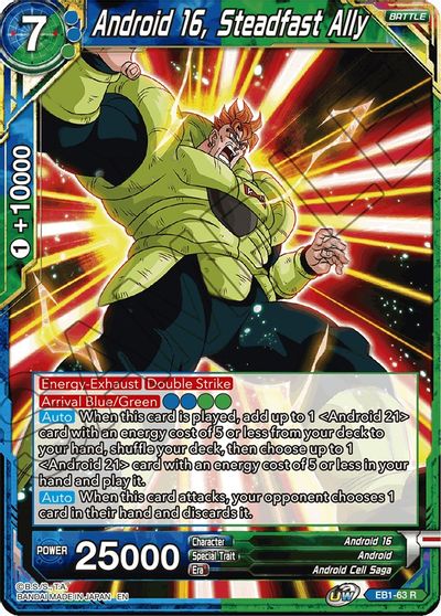 Android 16, Steadfast Ally (EB1-63) [Battle Evolution Booster] | Shuffle n Cut Hobbies & Games