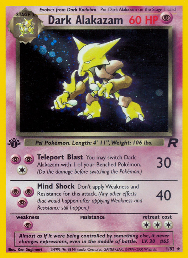 Dark Alakazam (1/82) [Team Rocket 1st Edition] | Shuffle n Cut Hobbies & Games