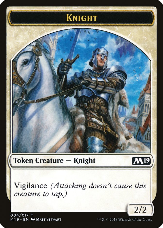 Knight Token [Core Set 2019 Tokens] | Shuffle n Cut Hobbies & Games