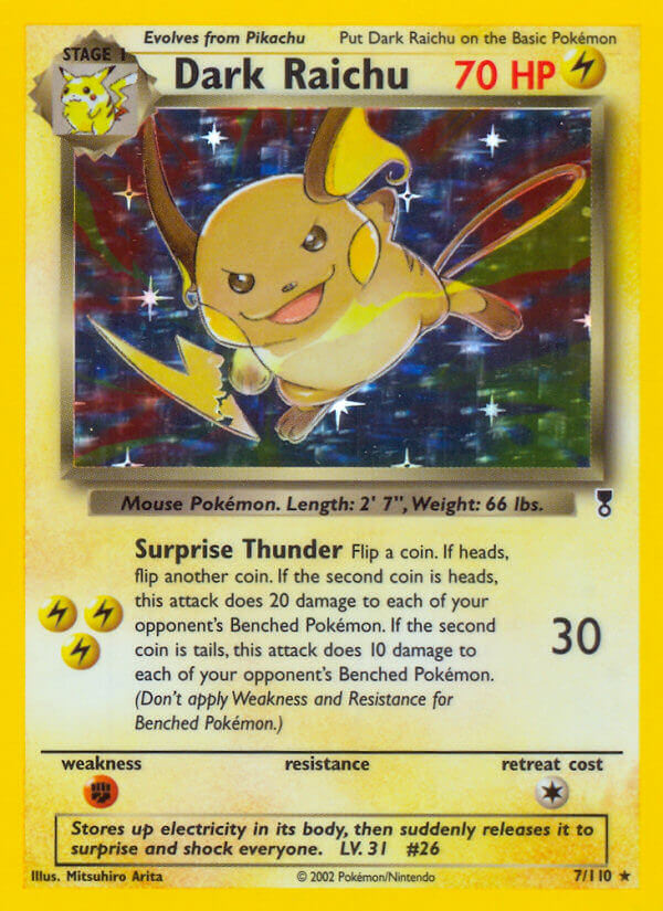 Dark Raichu (7/110) (WotC) (Theme Deck Exclusive) [Legendary Collection] | Shuffle n Cut Hobbies & Games