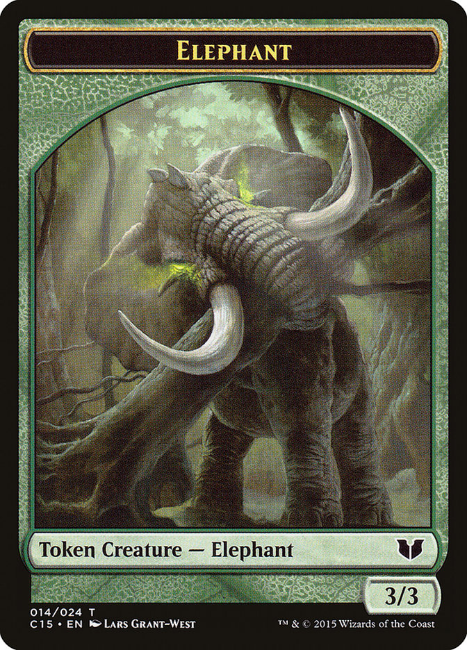 Elephant // Saproling Double-Sided Token [Commander 2015 Tokens] | Shuffle n Cut Hobbies & Games