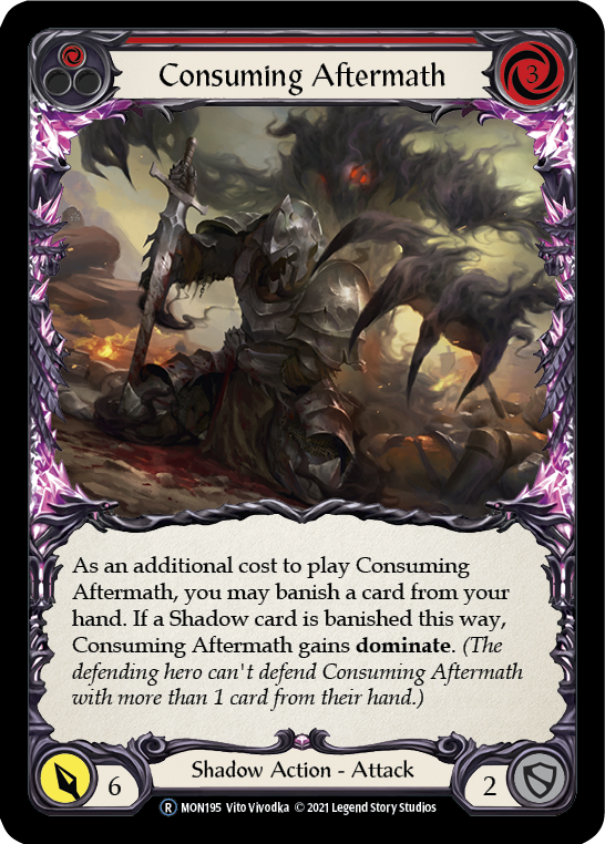 Consuming Aftermath (Red) (Rainbow Foil) [U-MON195-RF] Unlimited Edition Rainbow Foil | Shuffle n Cut Hobbies & Games