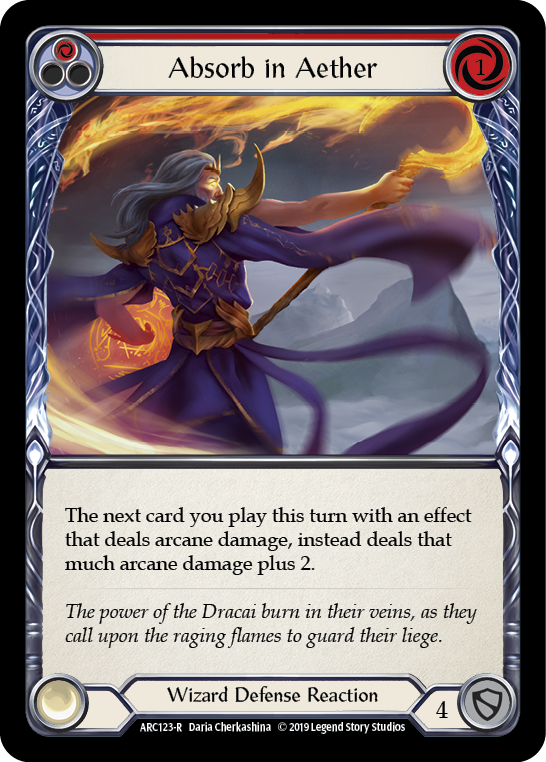Absorb in Aether (Red) [ARC123-R] 1st Edition Rainbow Foil | Shuffle n Cut Hobbies & Games
