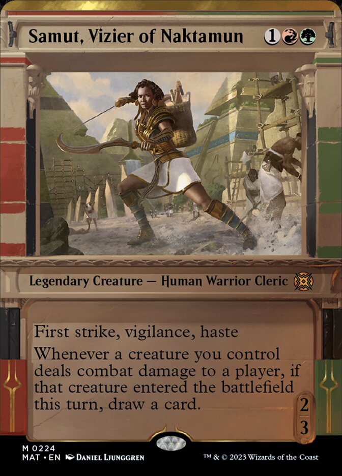 Samut, Vizier of Naktamun (Showcase Halo Foil) [March of the Machine: The Aftermath] | Shuffle n Cut Hobbies & Games