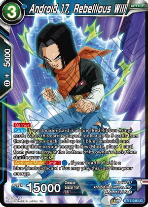 Android 17, Rebellious Will (BT17-046) [Ultimate Squad] | Shuffle n Cut Hobbies & Games