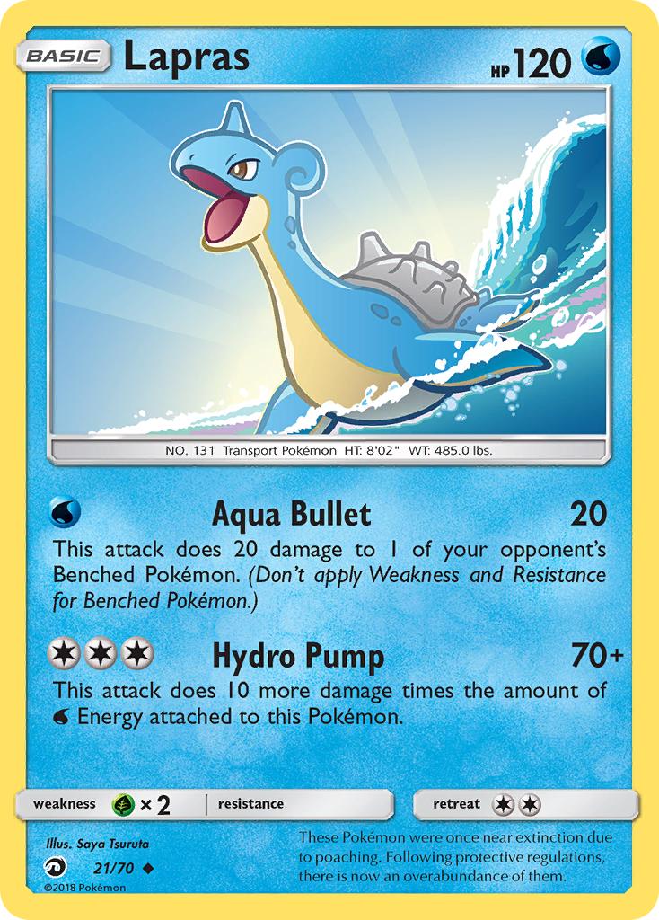 Lapras (21/70) [Sun & Moon: Dragon Majesty] | Shuffle n Cut Hobbies & Games