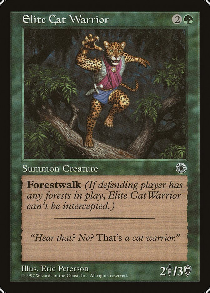 Elite Cat Warrior (With Flavor Text) [Portal] | Shuffle n Cut Hobbies & Games