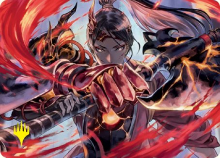 Risona, Asari Commander Art Card (Gold-Stamped Signature) [Kamigawa: Neon Dynasty Art Series] | Shuffle n Cut Hobbies & Games