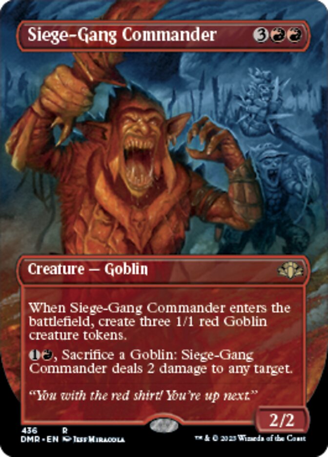 Siege-Gang Commander (Borderless Alternate Art) [Dominaria Remastered] | Shuffle n Cut Hobbies & Games