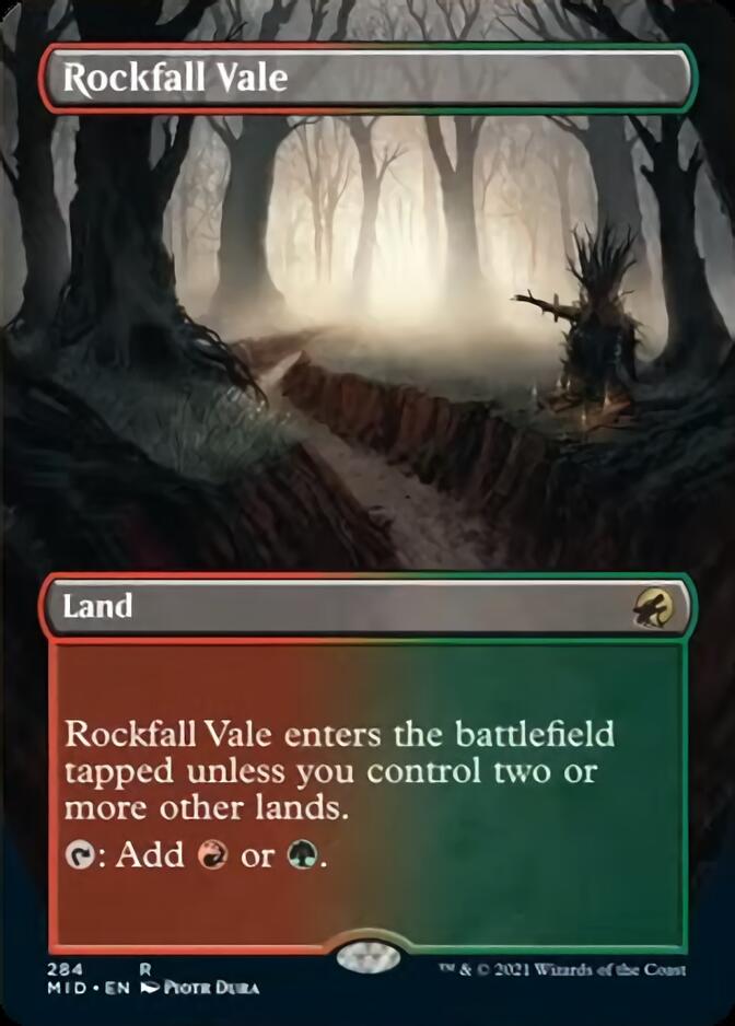 Rockfall Vale (Borderless Alternate Art) [Innistrad: Midnight Hunt] | Shuffle n Cut Hobbies & Games