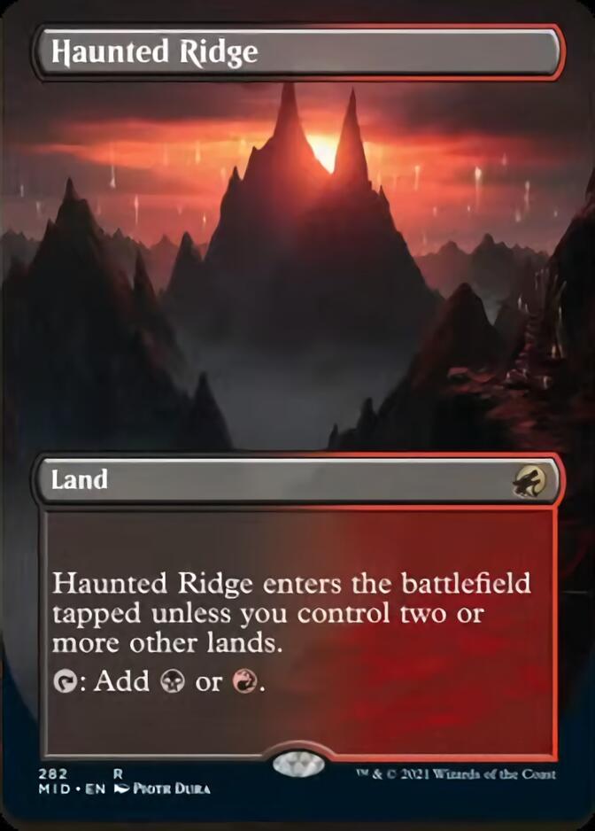Haunted Ridge (Borderless Alternate Art) [Innistrad: Midnight Hunt] | Shuffle n Cut Hobbies & Games