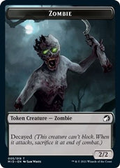 Zombie // Zombie Double-Sided Token (005 MIC/005 MID) [Innistrad: Midnight Hunt Commander Tokens] | Shuffle n Cut Hobbies & Games