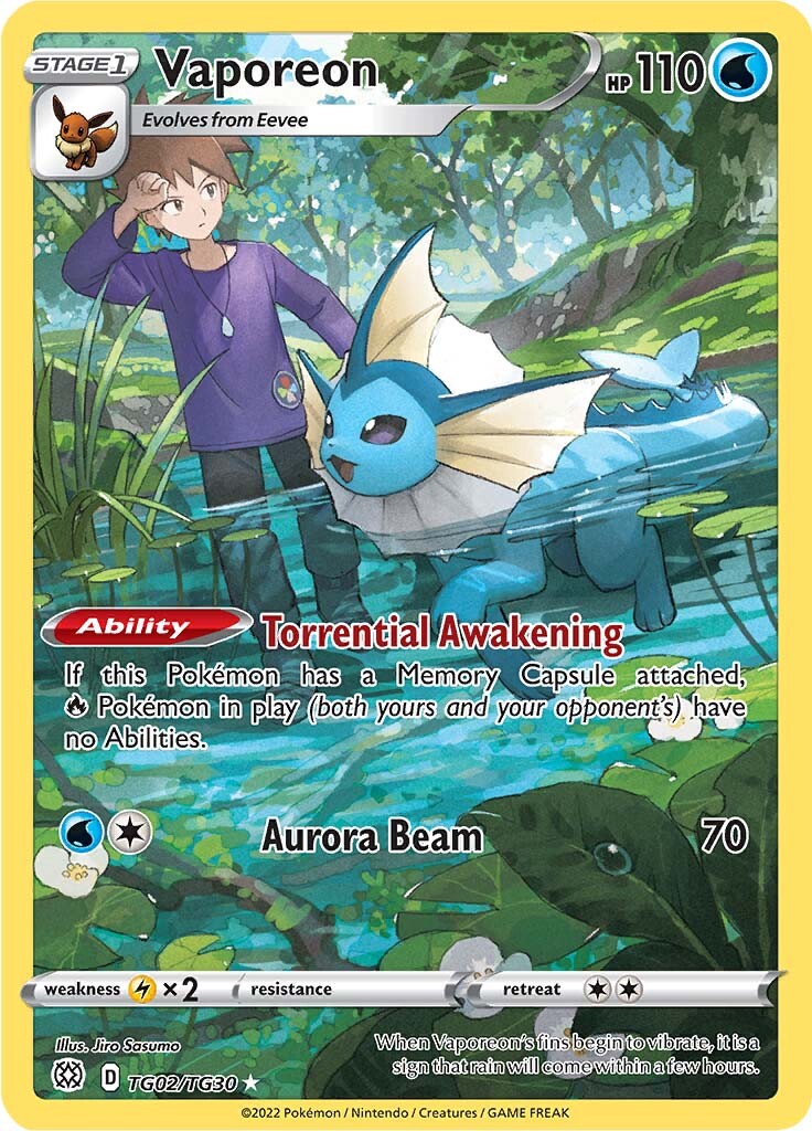 Vaporeon (TG02/TG30) [Sword & Shield: Brilliant Stars] | Shuffle n Cut Hobbies & Games