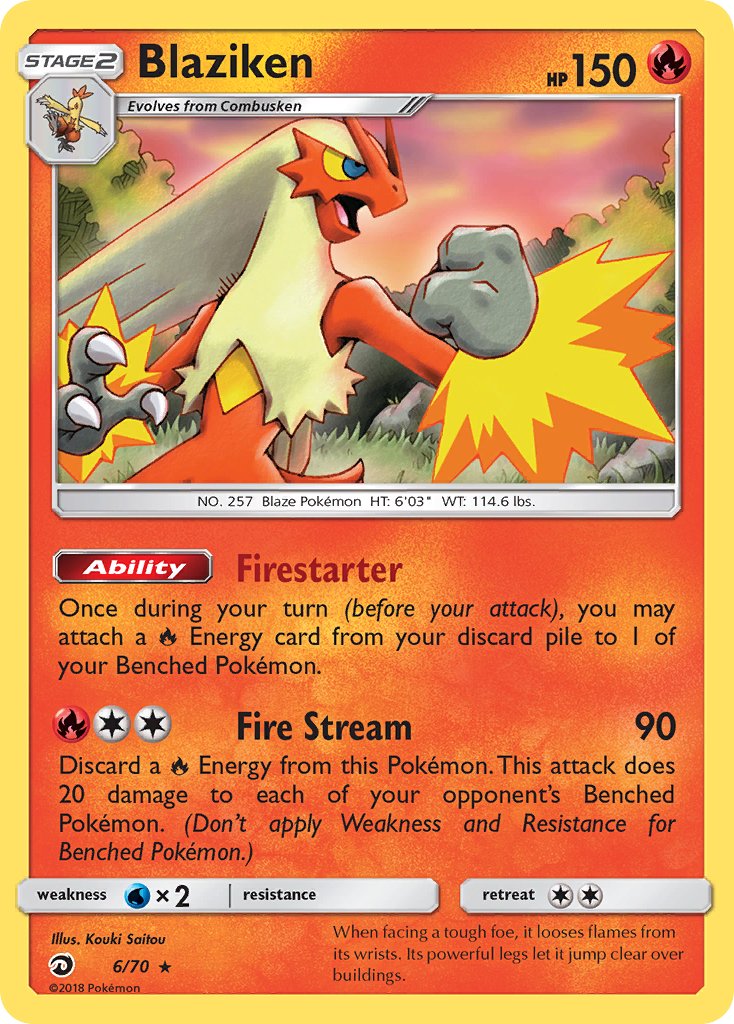 Blaziken (6/70) (Theme Deck Exclusive) [Sun & Moon: Dragon Majesty] | Shuffle n Cut Hobbies & Games