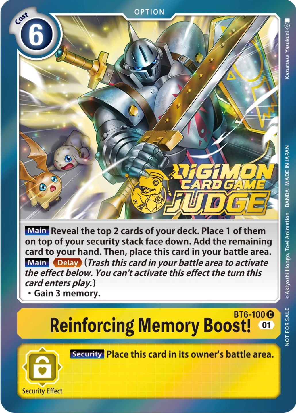Reinforcing Memory Boost! [BT6-100] (Judge Pack 3) [Double Diamond Promos] | Shuffle n Cut Hobbies & Games
