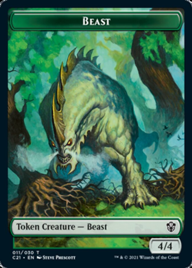 Beast (011) // Insect Double-Sided Token [Commander 2021 Tokens] | Shuffle n Cut Hobbies & Games