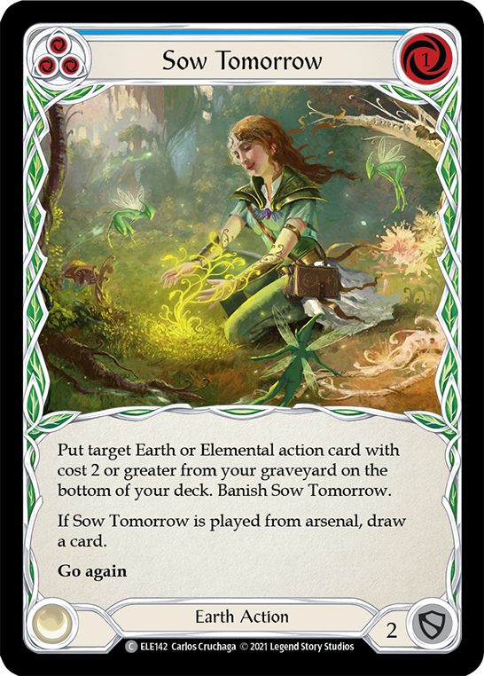 Sow Tomorrow (Blue) [ELE142] (Tales of Aria)  1st Edition Rainbow Foil | Shuffle n Cut Hobbies & Games