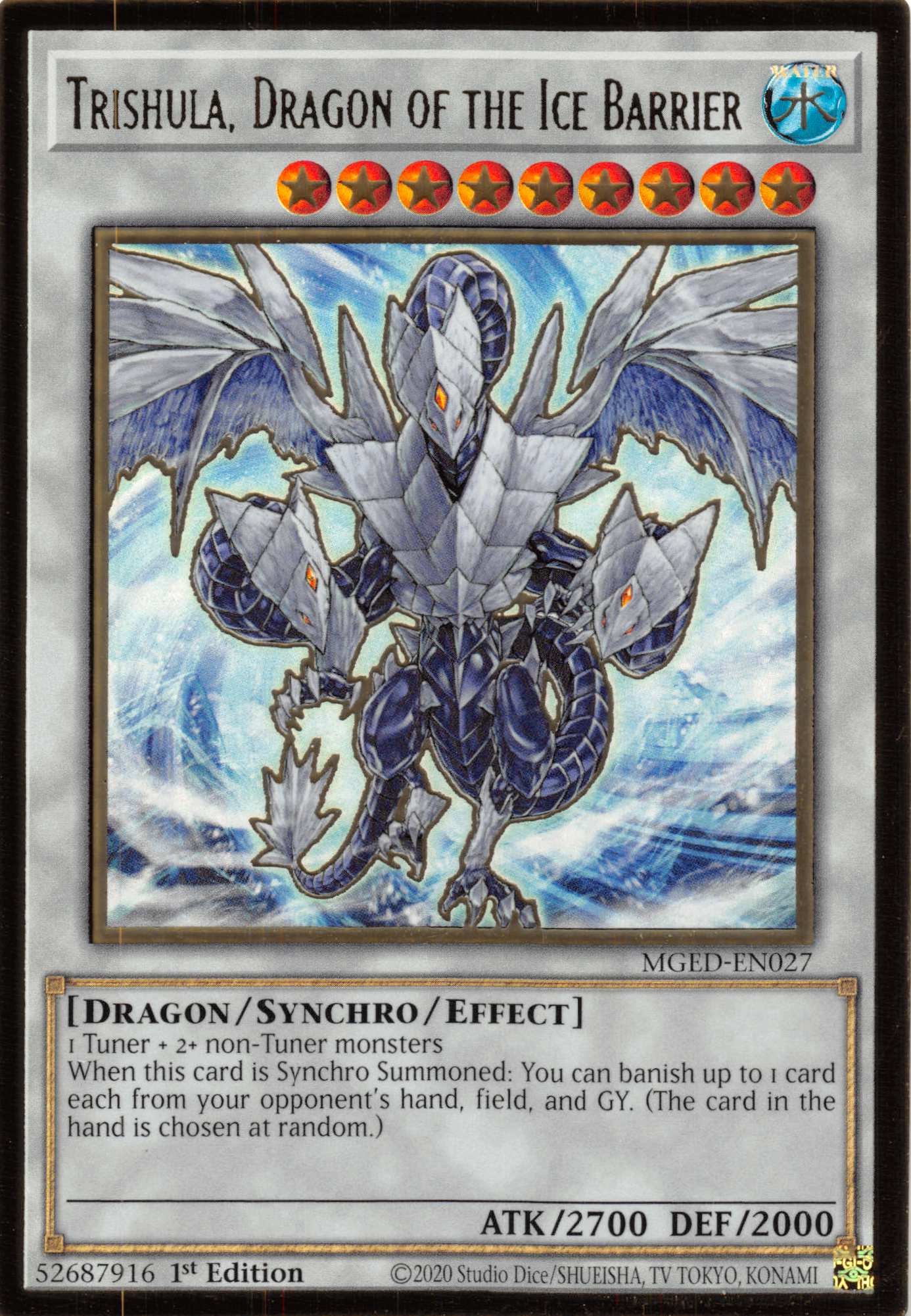 Trishula, Dragon of the Ice Barrier [MGED-EN027] Gold Rare | Shuffle n Cut Hobbies & Games