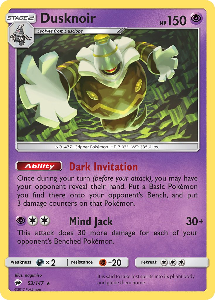 Dusknoir (53/147) (Theme Deck Exclusive) [Sun & Moon: Burning Shadows] | Shuffle n Cut Hobbies & Games