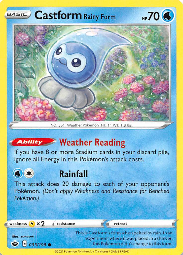 Castform Rainy Form (033/198) [Sword & Shield: Chilling Reign] | Shuffle n Cut Hobbies & Games