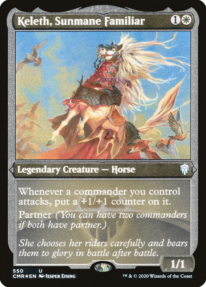 Keleth, Sunmane Familiar (Etched) [Commander Legends] | Shuffle n Cut Hobbies & Games