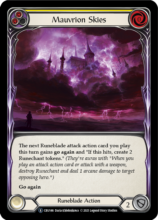 Mauvrion Skies (Yellow) (Rainbow Foil) [CRU146-RF] Unlimited Rainbow Foil | Shuffle n Cut Hobbies & Games