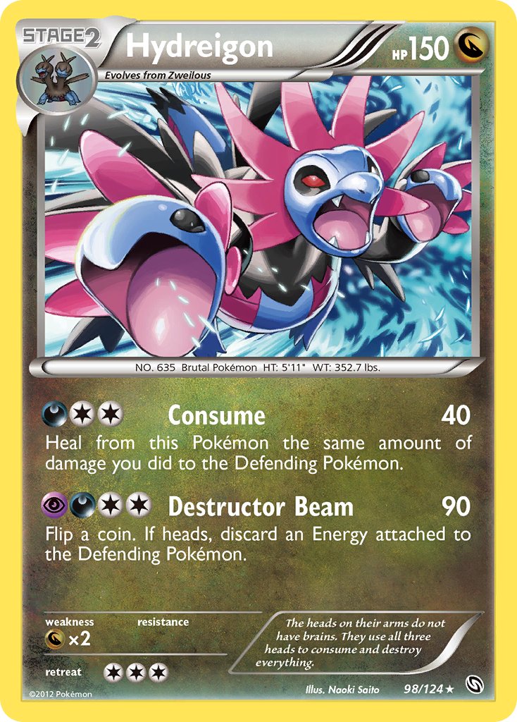 Hydreigon (98/124) (Cracked Ice Holo) (Theme Deck Exclusive) [Black & White: Dragons Exalted] | Shuffle n Cut Hobbies & Games