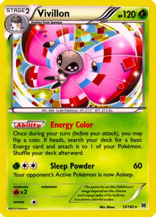 Vivillon (15/162) (Cosmos Holo) [XY: BREAKthrough] | Shuffle n Cut Hobbies & Games