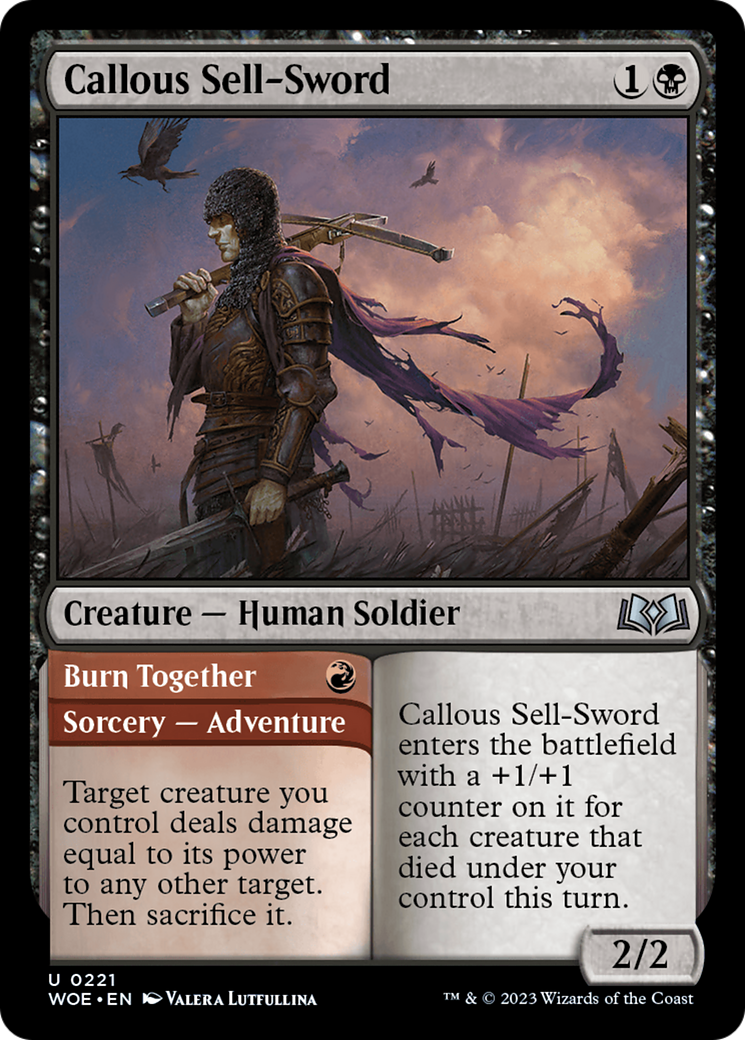 Callous Sell-Sword // Burn Together [Wilds of Eldraine] | Shuffle n Cut Hobbies & Games