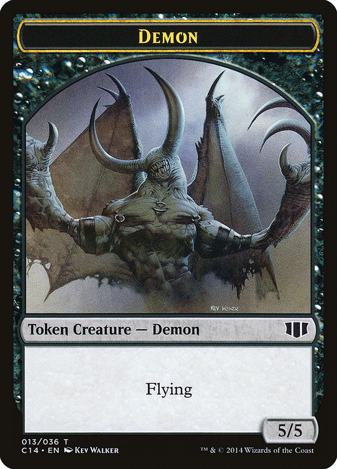 Demon (013/036) // Zombie (016/036) Double-Sided Token [Commander 2014 Tokens] | Shuffle n Cut Hobbies & Games