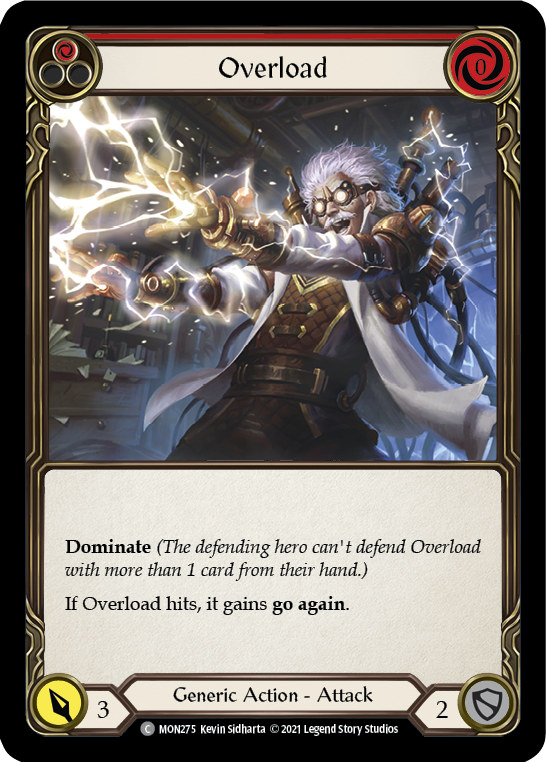 Overload (Red) (Rainbow Foil) [MON275-RF] 1st Edition Rainbow Foil | Shuffle n Cut Hobbies & Games