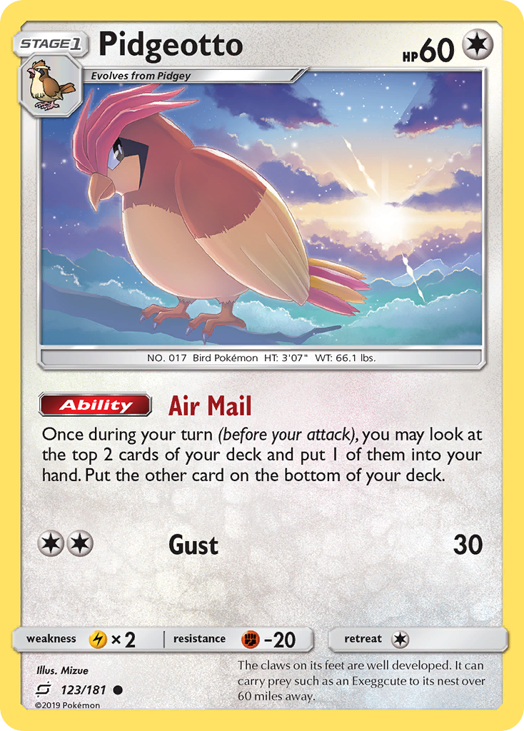 Pidgeotto (123/181) [Sun & Moon: Team Up] | Shuffle n Cut Hobbies & Games