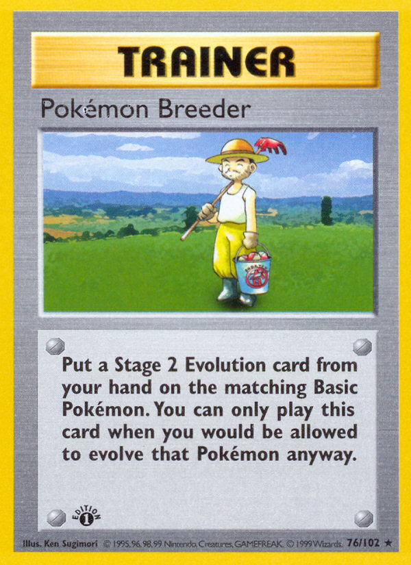 Pokemon Breeder (76/102) (Shadowless) [Base Set 1st Edition] | Shuffle n Cut Hobbies & Games