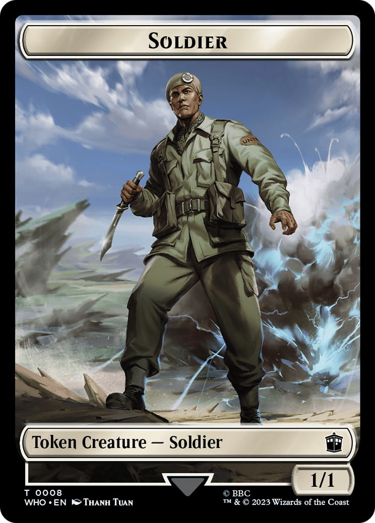 Soldier // Dinosaur Double-Sided Token [Doctor Who Tokens] | Shuffle n Cut Hobbies & Games