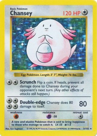 Chansey (3/102) [Base Set Shadowless Unlimited] | Shuffle n Cut Hobbies & Games