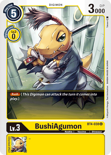 BushiAgumon [BT4-038] [Great Legend] | Shuffle n Cut Hobbies & Games