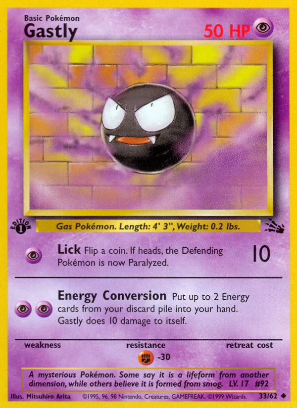 Gastly (33/62) [Fossil 1st Edition] | Shuffle n Cut Hobbies & Games