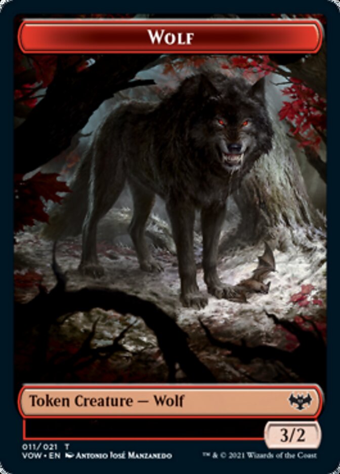 Wolf Token (011) [Innistrad: Crimson Vow Tokens] | Shuffle n Cut Hobbies & Games