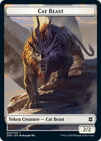 Cat Beast // Goblin Construct Double-Sided Token [Zendikar Rising Tokens] | Shuffle n Cut Hobbies & Games